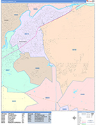 Rancho Cordova  Wall Map Color Cast Style
